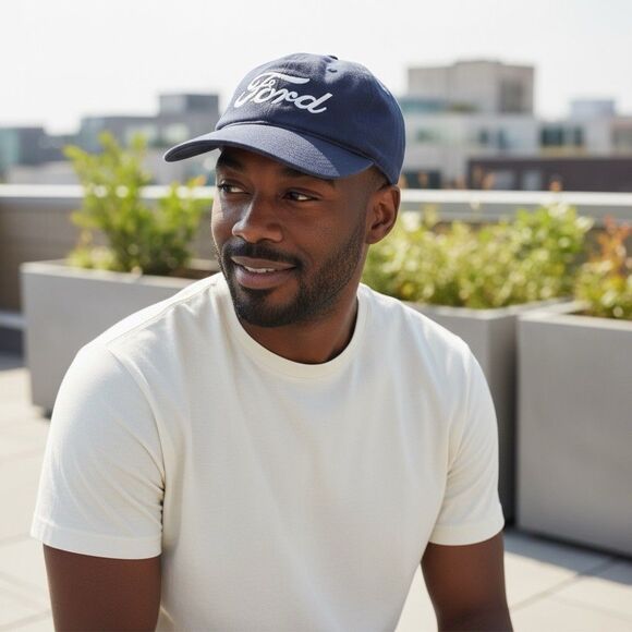 Ford Motor Baseball Hat Cap Blue Embroidered Adjustable Cap America - Picture 1 of 8